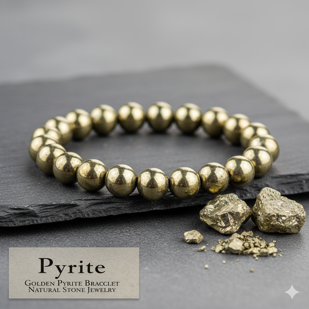 Golden Pyrite Bracelet – Natural Stone for Wealth & Confidence